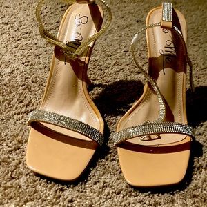 So Me open toe diamond heels